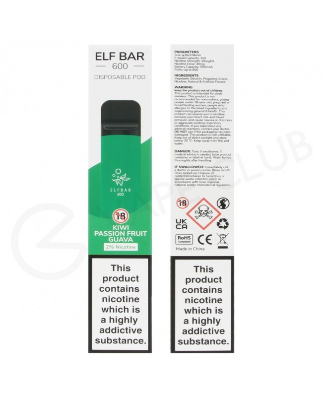 Kiwi Passionfruit Guava Elf Bar Disposable Vape