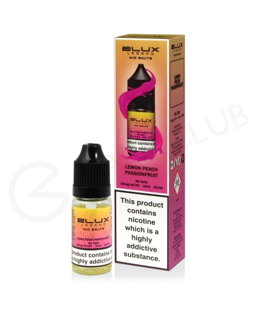Lemon Peach Passion Nic Salt E-Liquid by Elux Lege...