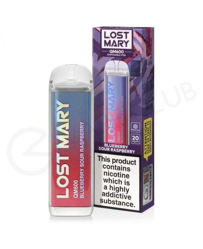 Blueberry Sour Raspberry Lost Mary QM600 Disposable Vape