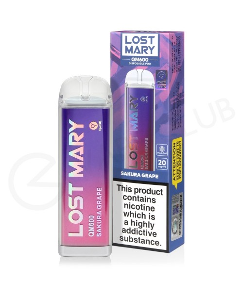 Sakura Grape Lost Mary QM600 Disposable Vape Sakura Grape Lost Mary QM600 Disposable Vape