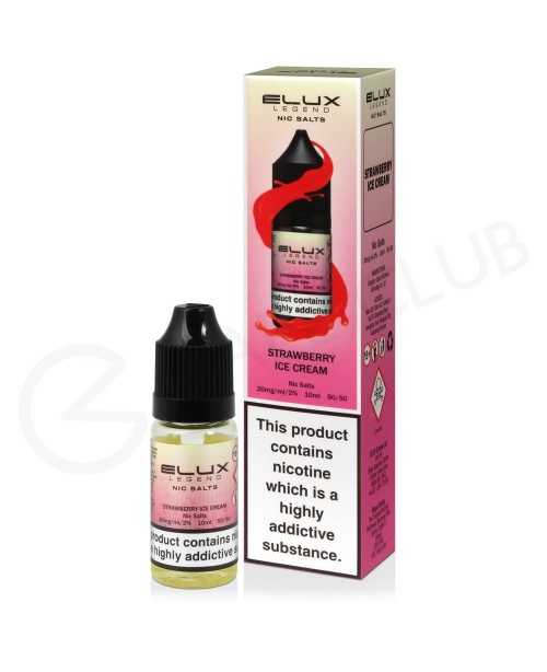 Strawberry Ice Cream Nic Salt E-Liquid by Elux Leg...