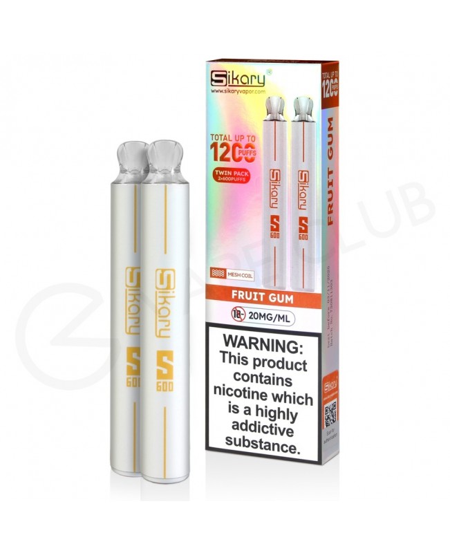 Fruit Gum Sikary S600 Disposable Vape Twin Pack
