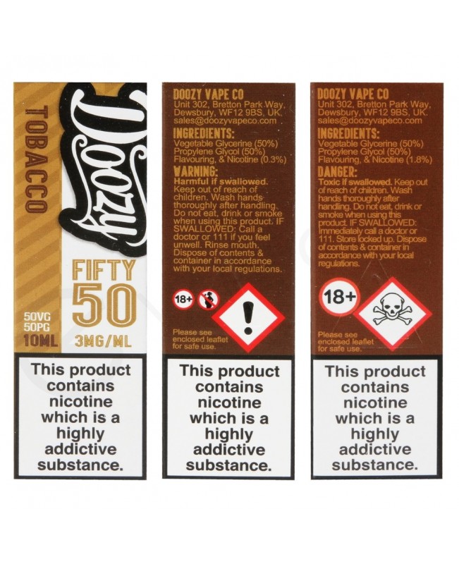 Tobacco E-Liquid by Doozy Fifty 50