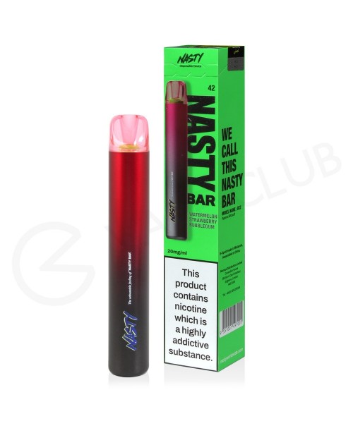 Watermelon Strawberry Bubblegum Nasty Bar DX2 Disp...