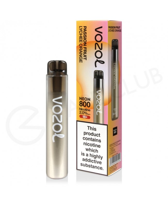Passion Fruit Lychee Orange Vozol Bar Neon 800 Disposable Vape