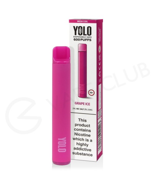 Grape Ice Yolo Bar M600 Disposable Vape