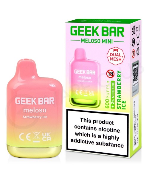 Strawberry Ice Geek Bar Meloso Mini Disposable Vap...