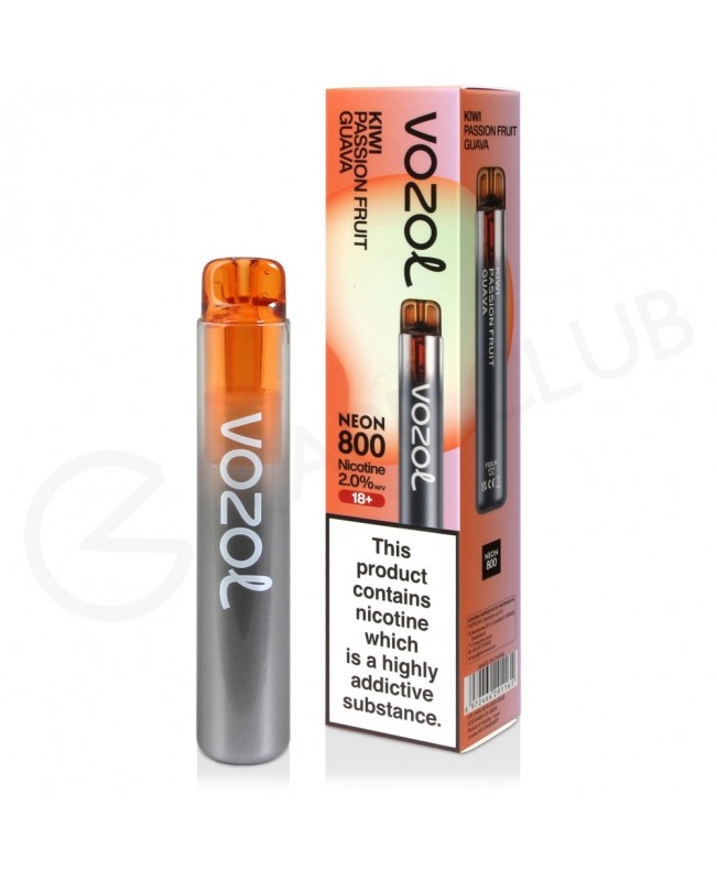 Kiwi Passion Fruit Guava Vozol Bar Neon 800 Disposable Vape