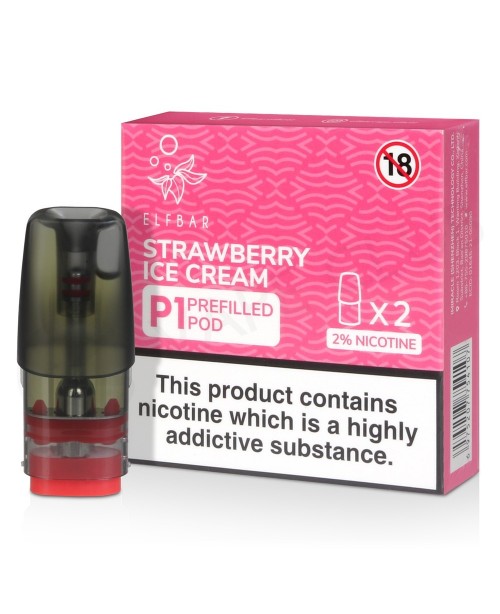 Strawberry Ice Cream Elf Bar Mate P1 Prefilled Pod