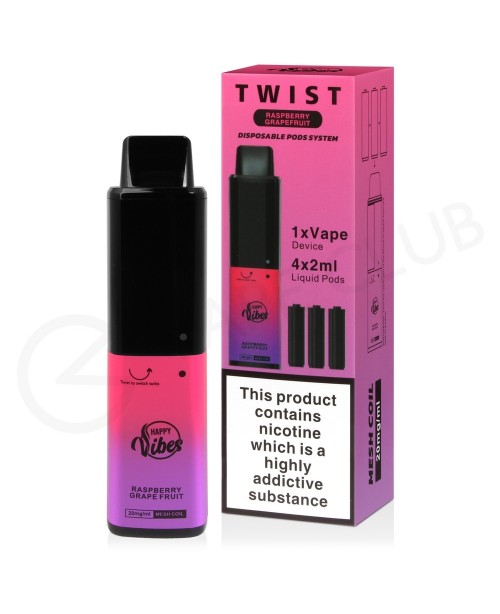 Raspberry Grapefruit Happy Vibes Twist 2400 Dispos...