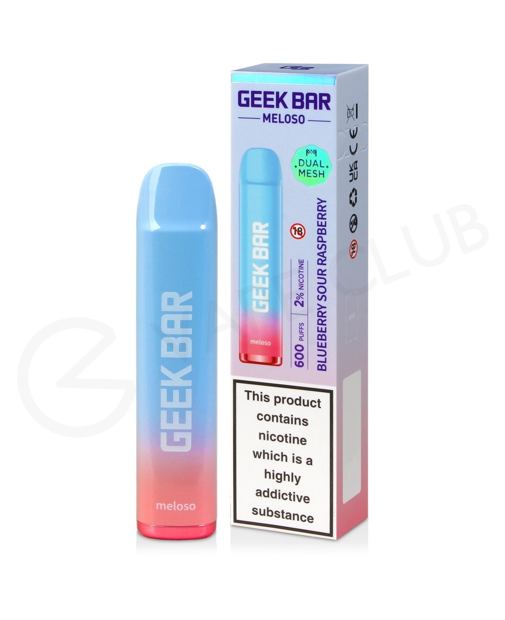 Blueberry Raspberry Geek Bar Blueberry Sour Raspberry Geek Bar Meloso Disposable Vape $3.19