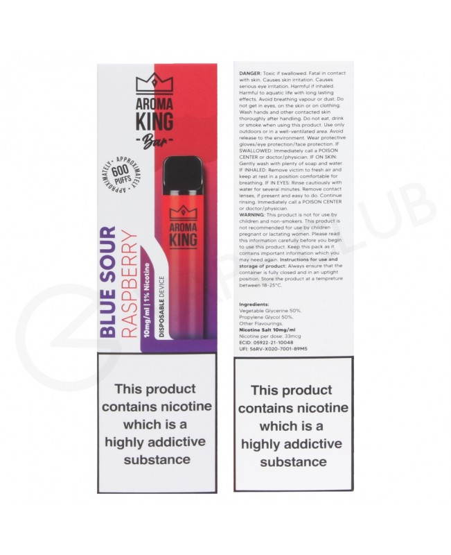 Blue Sour Raspberry Aroma King Disposable Vape Blue Sour Raspberry Aroma King Disposable Vape