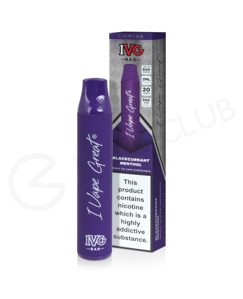 Blackcurrant Menthol IVG Diamond Bar Disposable Va... Blackcurrant Menthol IVG Diamond Bar Disposable Va...