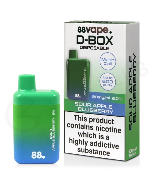 Sour Apple Blueberry 88Vape D-Box Disposable Vape