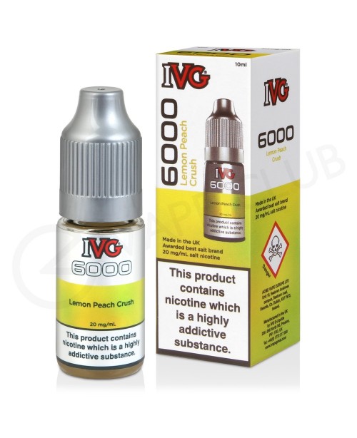 Lemon Peach Crush Nic Salt E-Liquid by IVG 6000 Sa...