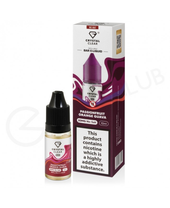 Passionfruit Orange Guava Nic Salt E-Liquid by Crystal Clear