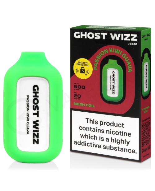 Passion Kiwi Guava Vapes Bars Ghost Wizz Disposabl...