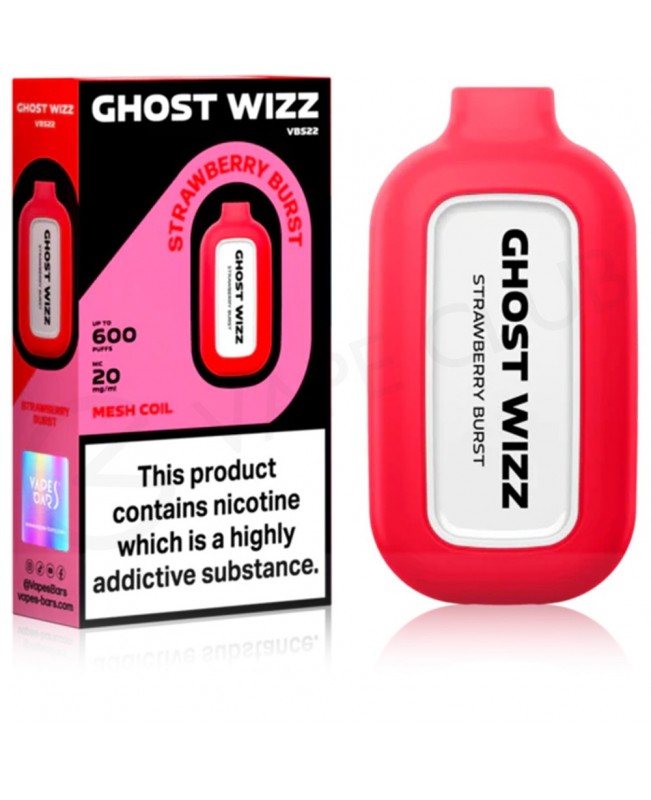 Strawberry Burst Vapes Bars Ghost Wizz Disposable Vape