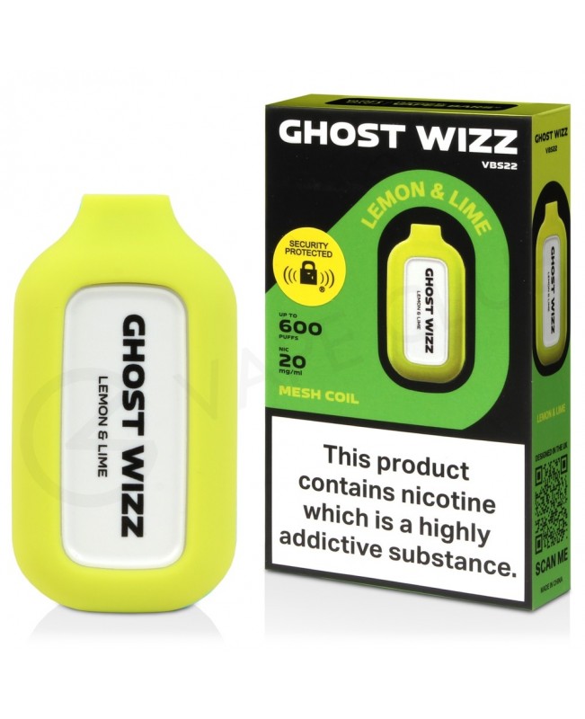 Lemon & Lime Vapes Bars Ghost Wizz Disposable Vape