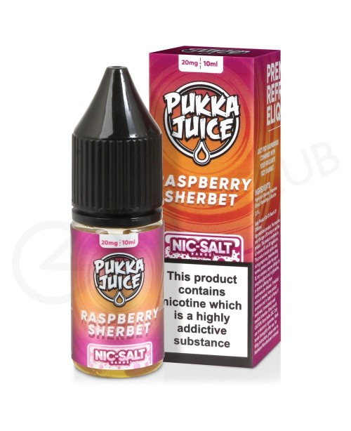 Raspberry Sherbet Nic Salt E-Liquid by Pukka Juice