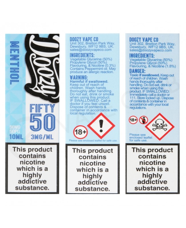 Menthol E-Liquid by Doozy Fifty 50