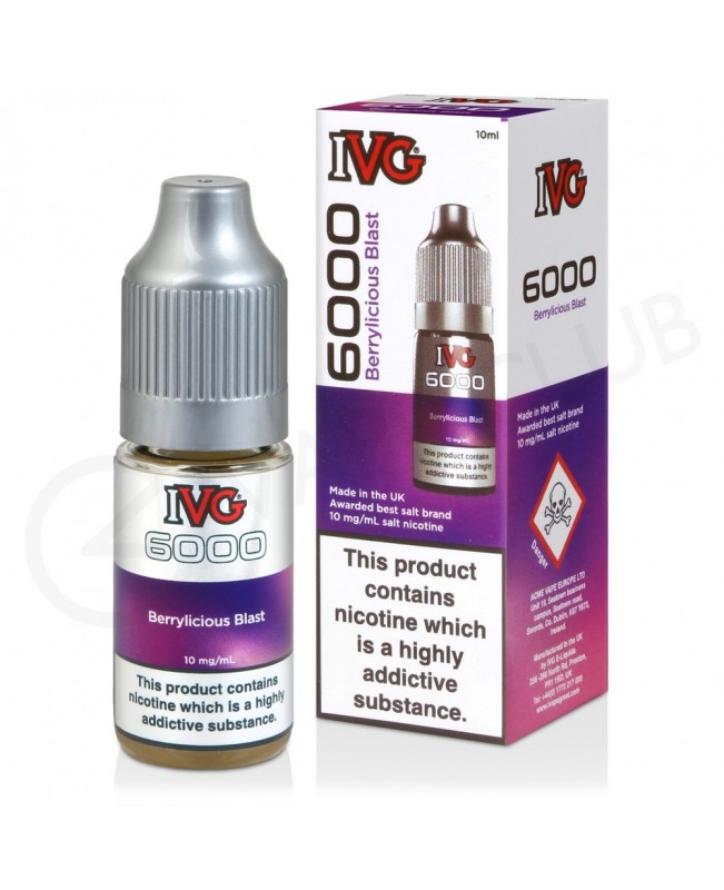Berrylicious Blast Nic Salt E-Liquid by IVG 6000 Salts
