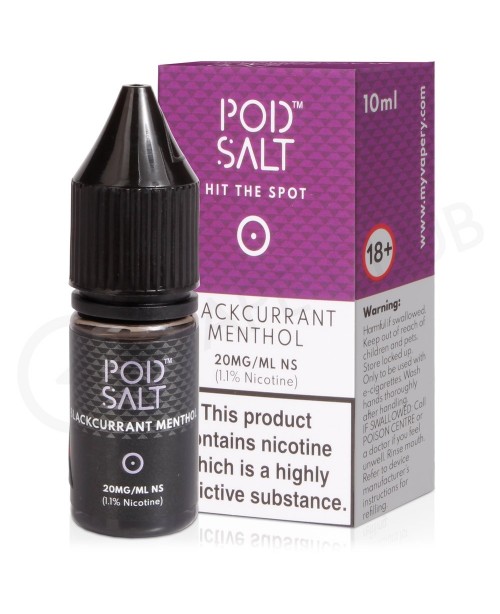 Blackcurrant Menthol Nic Salt E-Liquid by Pod Salt
