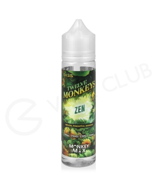 Zen Shortfill E-Liquid by Twelve Monkeys Oasis 50m...